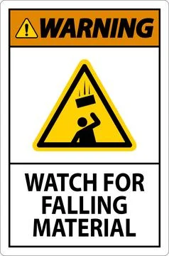Warning Sign, Watch For Falling Material Stock Illustration