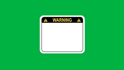 Warning sign on white textbox with copy space 4k animation UI element overla Stock Footage 344058026
