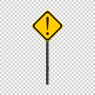 A warning sign without background image Stock Illustration