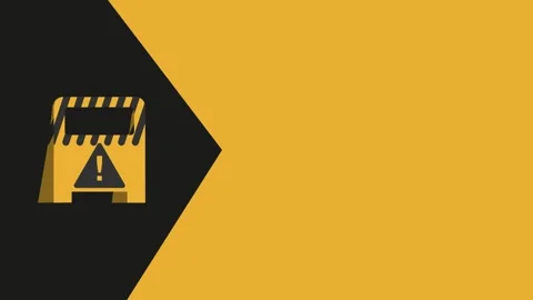 Warning sign on yellow background Video stock 309920483