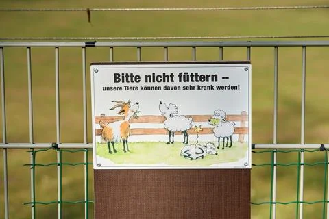 A warning sign in the zoo. Stock Photos