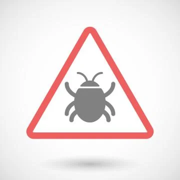 Warning signal with a bug Illustrazione stock