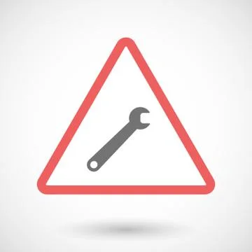Warning signal icon with a spanner Stock Illustration