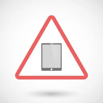 Warning signal icon with a tablet computer Stock Illustration