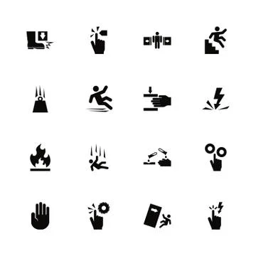 Warning Signs - Flat Vector Icons Stock Illustration