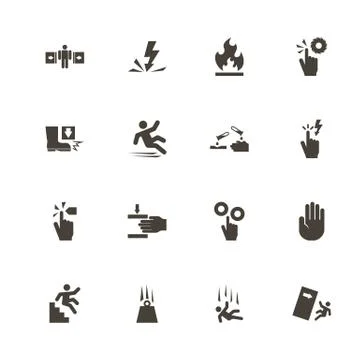 Warning Signs - Flat Vector Icons Stockillustratie