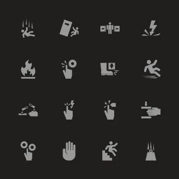 Warning Signs - Flat Vector Icons Stock Illustration