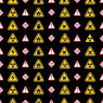 Warning signs pattern - triangle warning, danger signs Stock Illustration