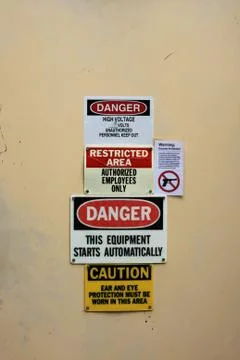 Warning signs Stock Photos