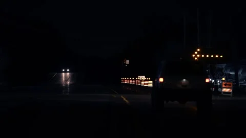 Warning signs on road Stock Footage 265538284