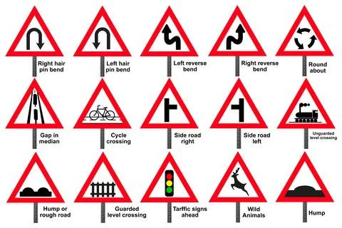 Warning Signs Set 2 Editable AI Vector Collection for Safety Graphics Stock Illustration
