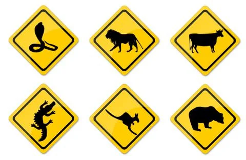 Warning signs set Stock Illustration