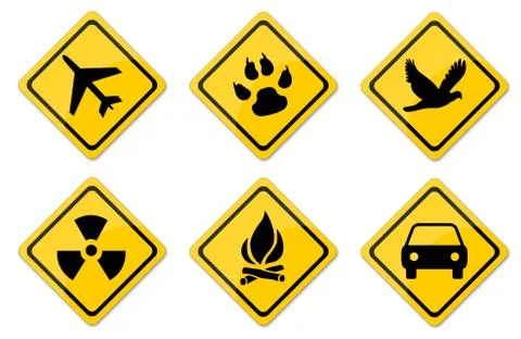 Warning signs set Stock Illustration