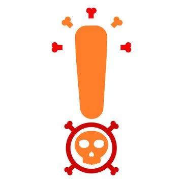 Warning skull icon	 Stock Illustration