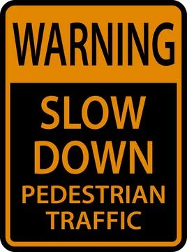 Warning Slow Down Sign On White Background Stock Illustration