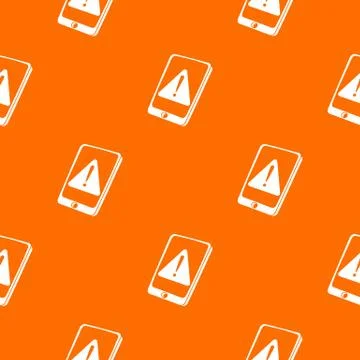 Warning smartphone pattern vector orange Stock Illustration