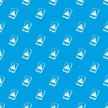 Warning smartphone pattern vector seamless blue Stock Illustration