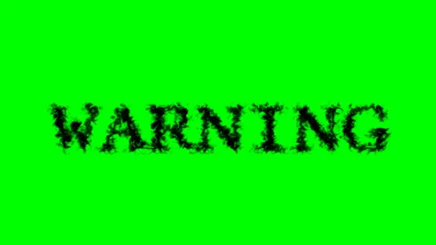 Warning smoke text effect green isolated background Stock Footage 138722689