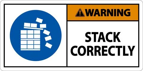 Warning Stack Correctly Sign On White Background Stock Illustration