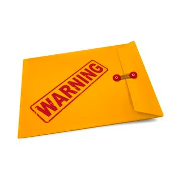Warning stamp on manila envelope Stock Illustration