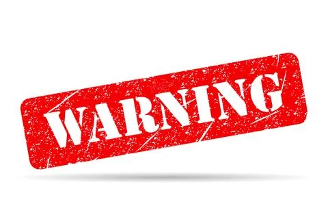 Warning stamp shadow symbol, label sticker sign button, text banner vector il イラスト素材