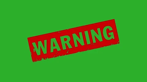 WARNING stamp sign, on green background. sign motion graphic animation. Stock Footage 336006385