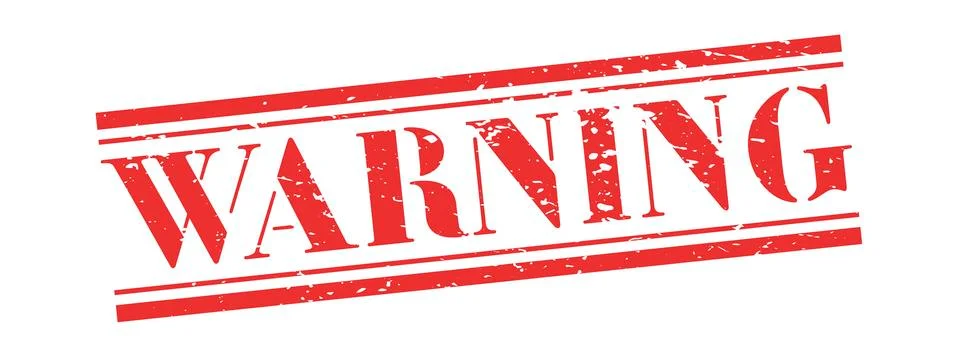 Warning stamp. Vector banner distressed. Warning vintage grunge sign in red i Stock Illustration