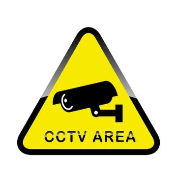 Warning Sticker for Security Alarm CCTV Camera Surveillance Illustrazione stock