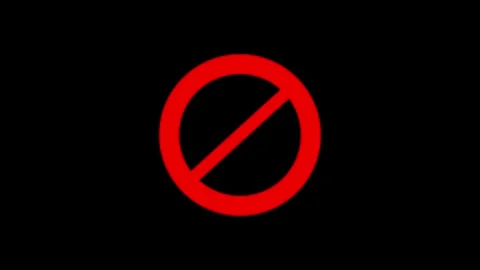 Warning, stop ,no entry with red circle icon. Red sign stop. Warning, stop Stockbeeldmateriaal 337466768