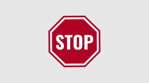 Warning, stop or no entry forbidden red circle on transparent background. Stock Footage 325291944