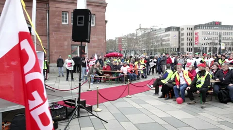 Warning strike of ver.di Stock Footage 36362178