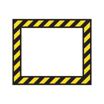 Warning striped frame, warning to be careful, potential danger Stock Illustration