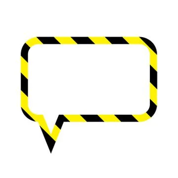 Warning stripes speech bubble. Stock Illustration