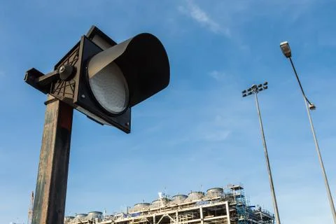 Warning strobe light with blue sky Stock-Fotos