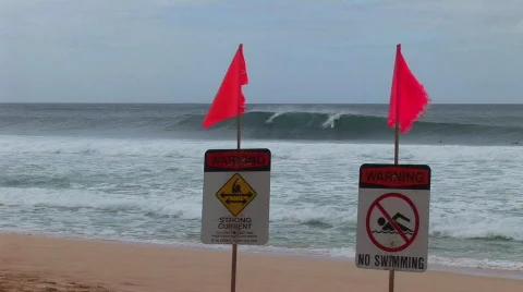 Warning surf HQ  Stock Footage 240493