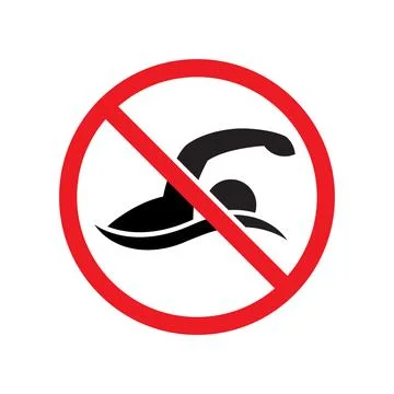 Warning swimming icon Stock Illustration