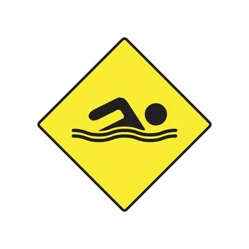 Warning swimming icon Stock Illustration