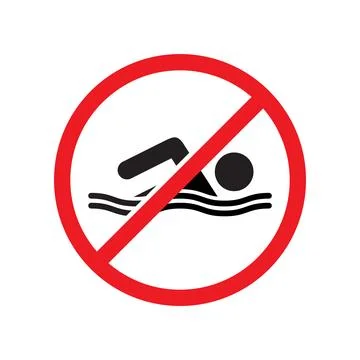 Warning swimming icon 스톡 일러스트
