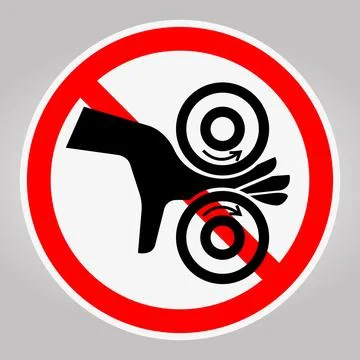 Warning Symbol Against Whirling Objects with Hand Illustration Illustrazione stock