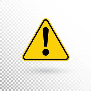 Warning symbol. Attention button. Red exclamation mark in yellow triangle iso Stock Illustration