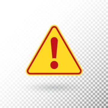Warning symbol. Attention button. Red exclamation mark in yellow triangle iso Stock Illustration