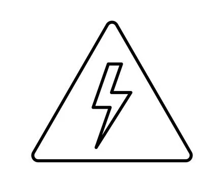 Warning Symbol for Electrical Hazards in Triangle Shape with Lightning Bolt Stock Illustration