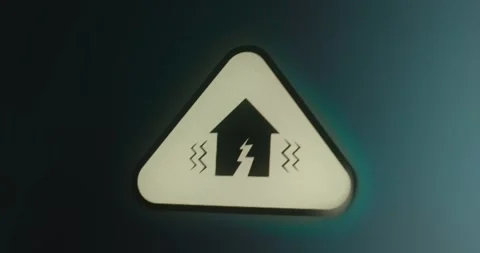 Warning symbol indicating a potential hazard related to earthquake Stock Footage 314573066