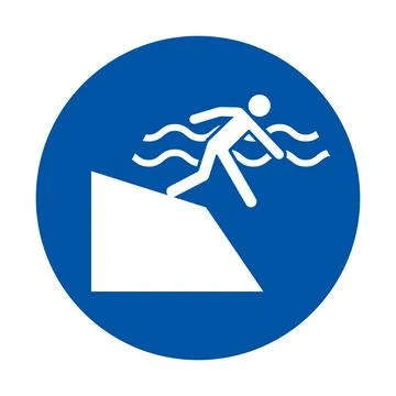 Warning Symbol for Slippery Surface and Potential Fall Hazard Stock Illustration