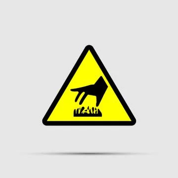 Warning symbol.Beware hot surface icon on white background. Stock Illustration