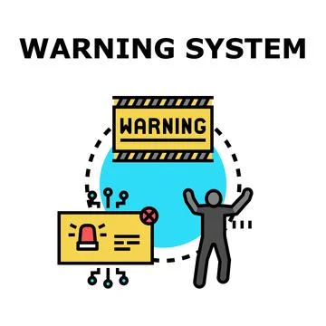 Warning system alerting person about danger Stock Illustration