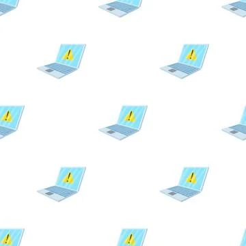 Warning system on laptop pattern seamless vector 스톡 일러스트