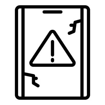 Warning tablet icon, outline style イラスト素材