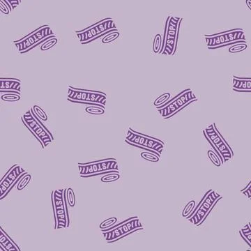 Warning tape alert glyph vector seamless pattern Stock Illustration
