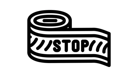 Warning tape alert line icon animation Stock Footage 326762614